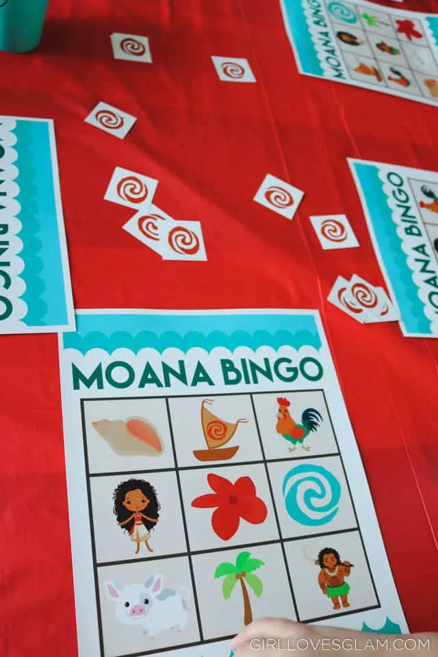 Moana Bingo Game on www.girllovesglam.com