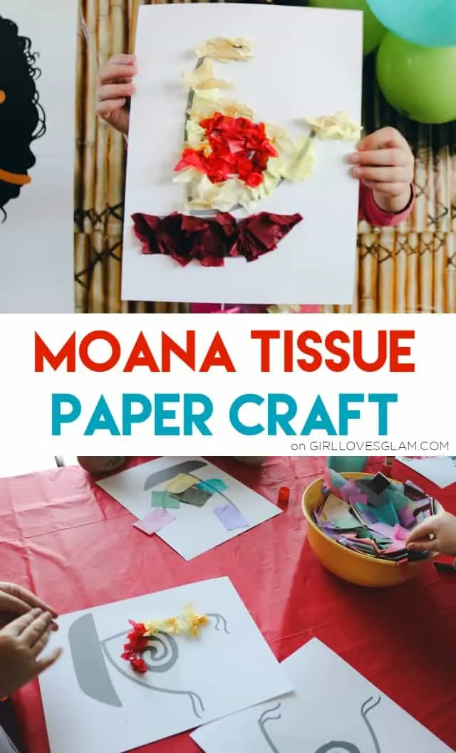 Moana Tissue Paper Craft on www.girllovesglam.com