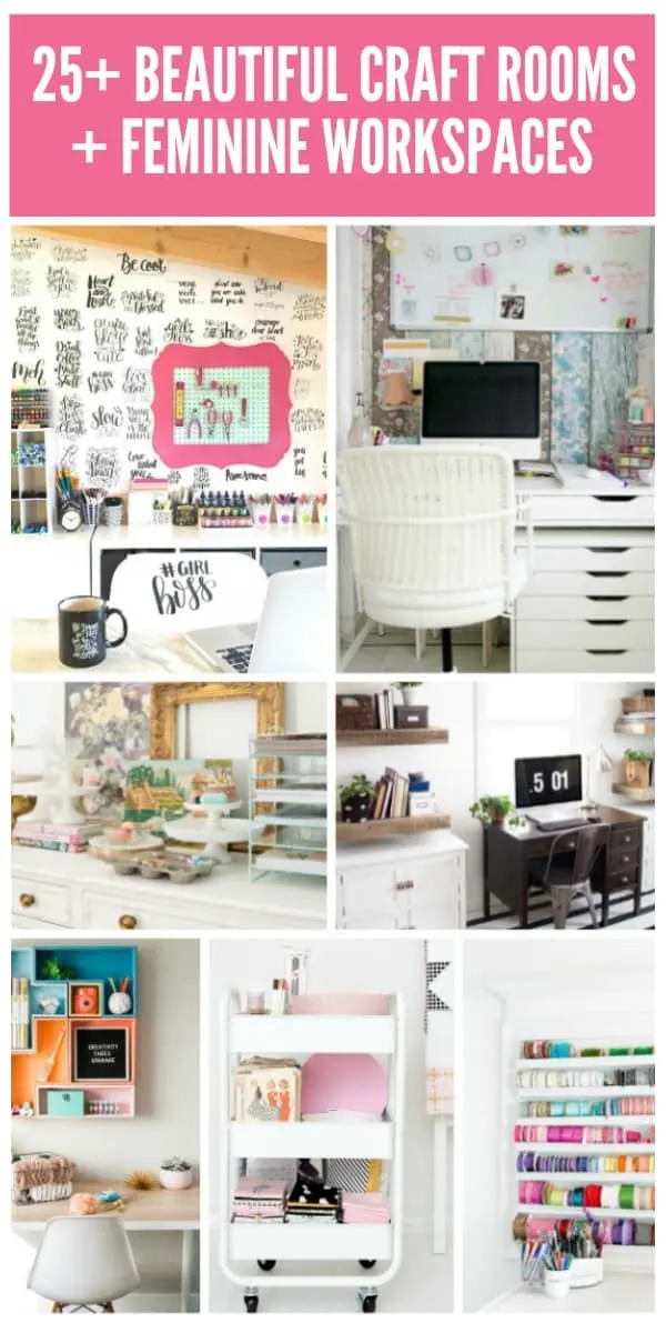 25+ Beautiful Craft Rooms and Workspaces on www.girllovesglam.com