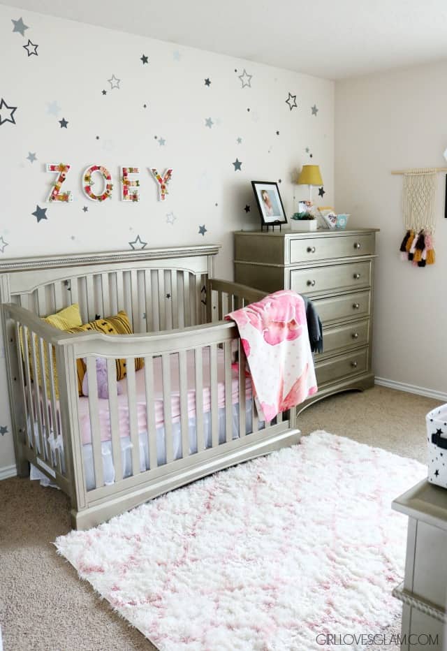 Pink and Mustard Nursery Design Zoey s Nursery Reveal Girl