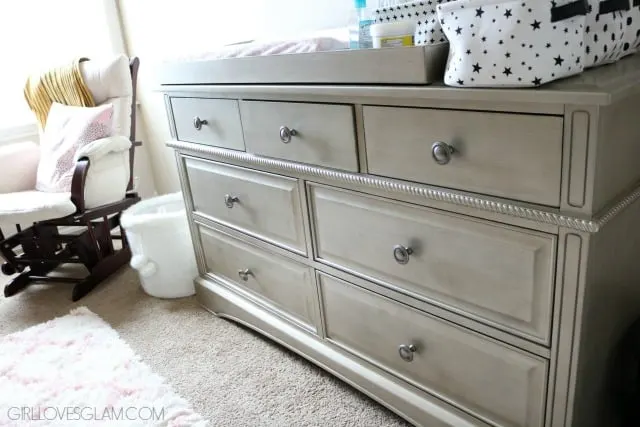 Evolur Pewter Changing Table on www.girllovesglam.com