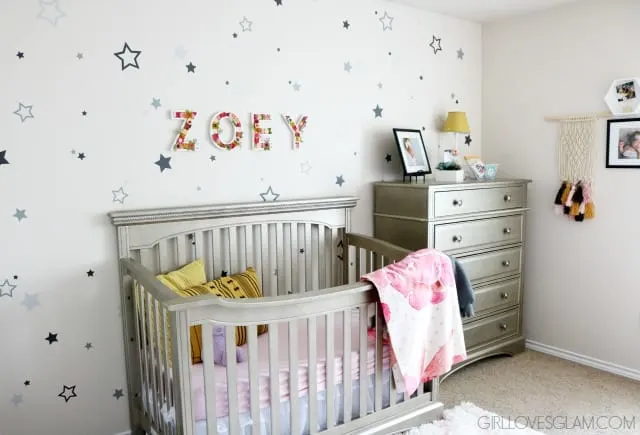 Star Wall Nursery Design on www.girllovesglam.com