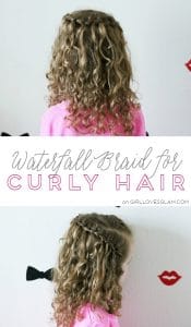 Waterfall Braid for Curly Hair on www.girllovesglam.com