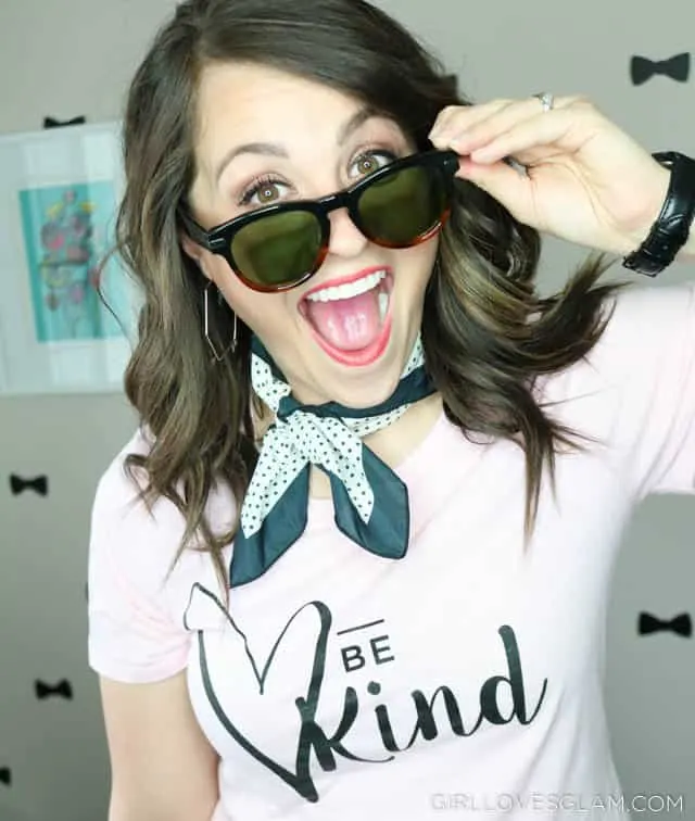 Be Kind Shirt with Luxomo Sunglasses on www.girllovesglam.com