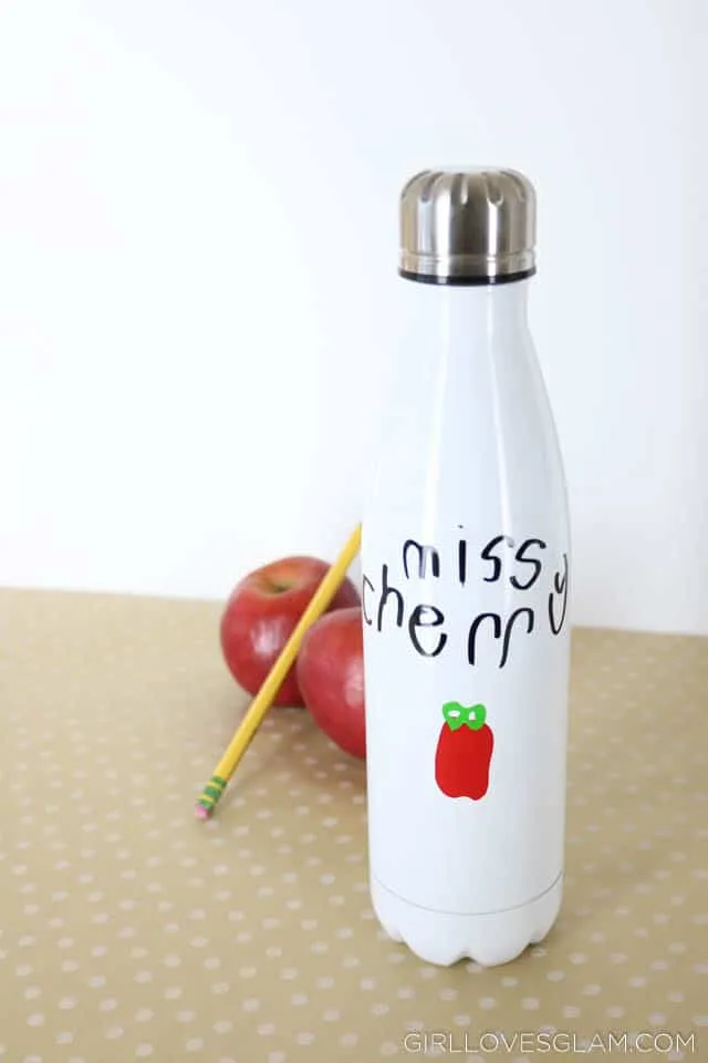Handwritten Water Bottle Teacher Gift Idea - Girl Loves Glam