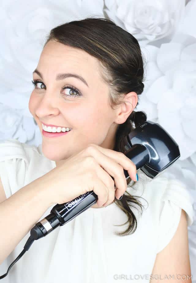 Creating a hairstyle with Conair InfinitiPRO Curl Secret 2.0 on www.girllovesglam.com