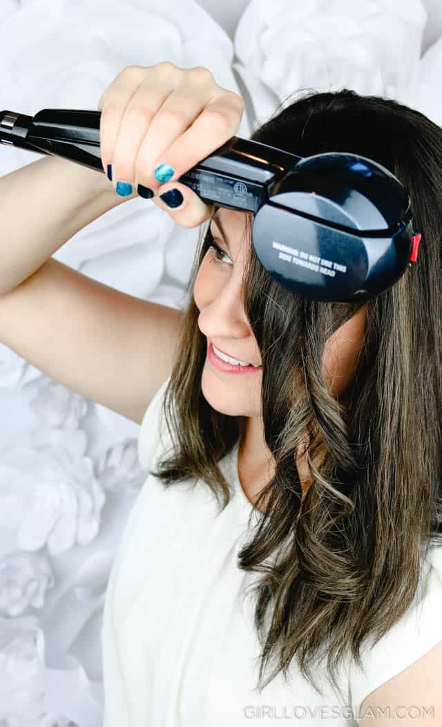 Easy Curly Twisted Half Up Hairstyle with the Conair Curl Secret 2.0 Girl Loves Glam