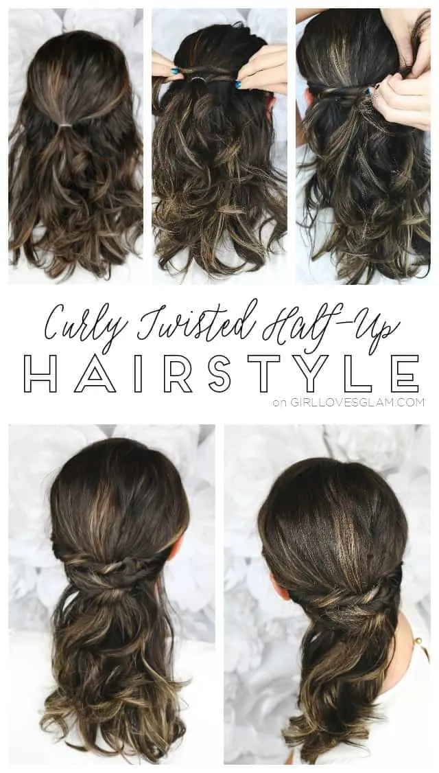 Curly Twisted Half Up Hairstyle on www.girllovesglam.com