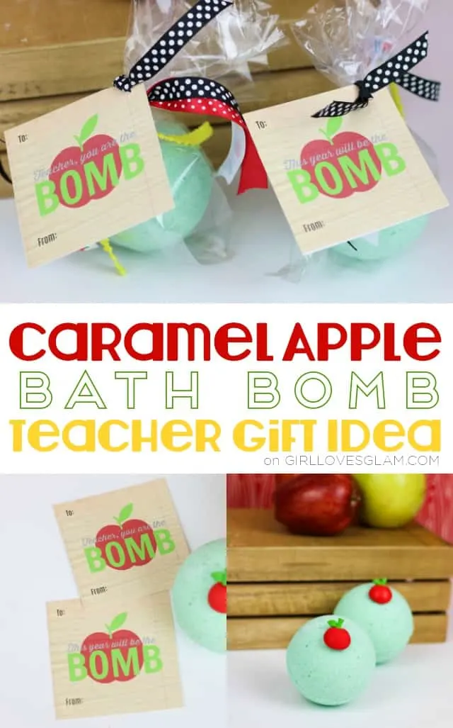 Caramel Apple Bath Bomb Teacher Gift Idea on www.girllovesglam.com