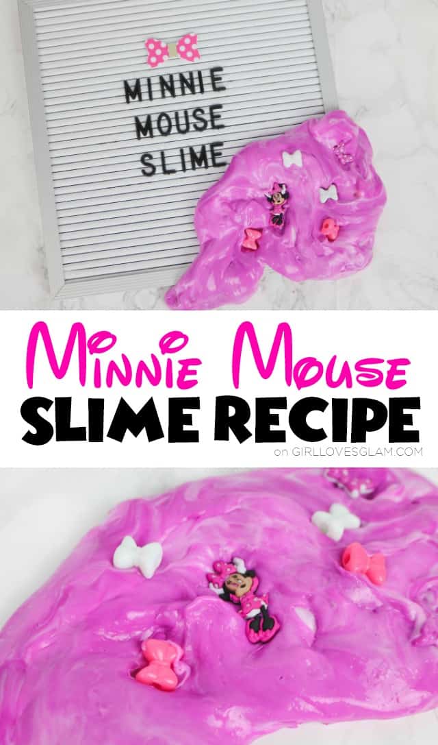 Minnie Mouse Slime Recipe on www.girllovesglam.com