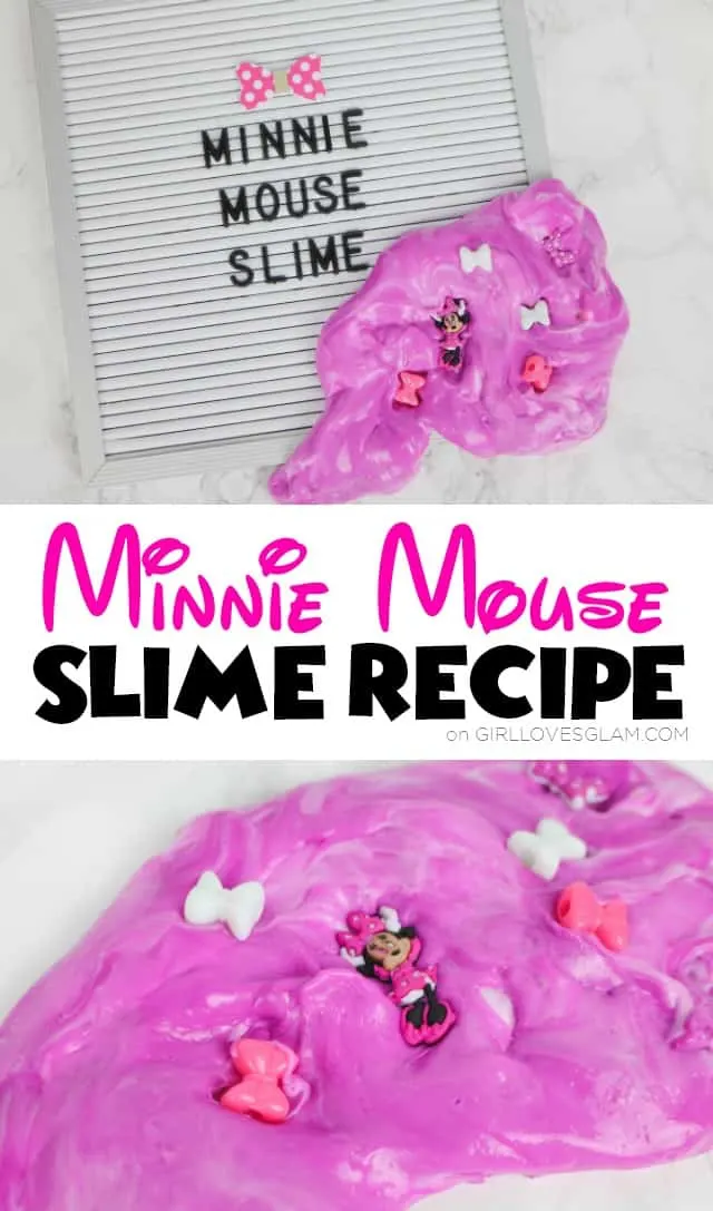 Minnie Mouse Slime Recipe on www.girllovesglam.com