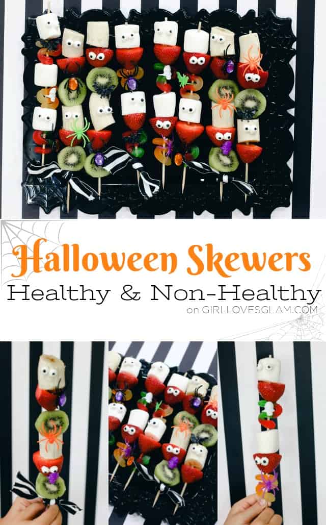 Halloween Skewers Healthy and Non-Healthy Options on www.girllovesglam.com