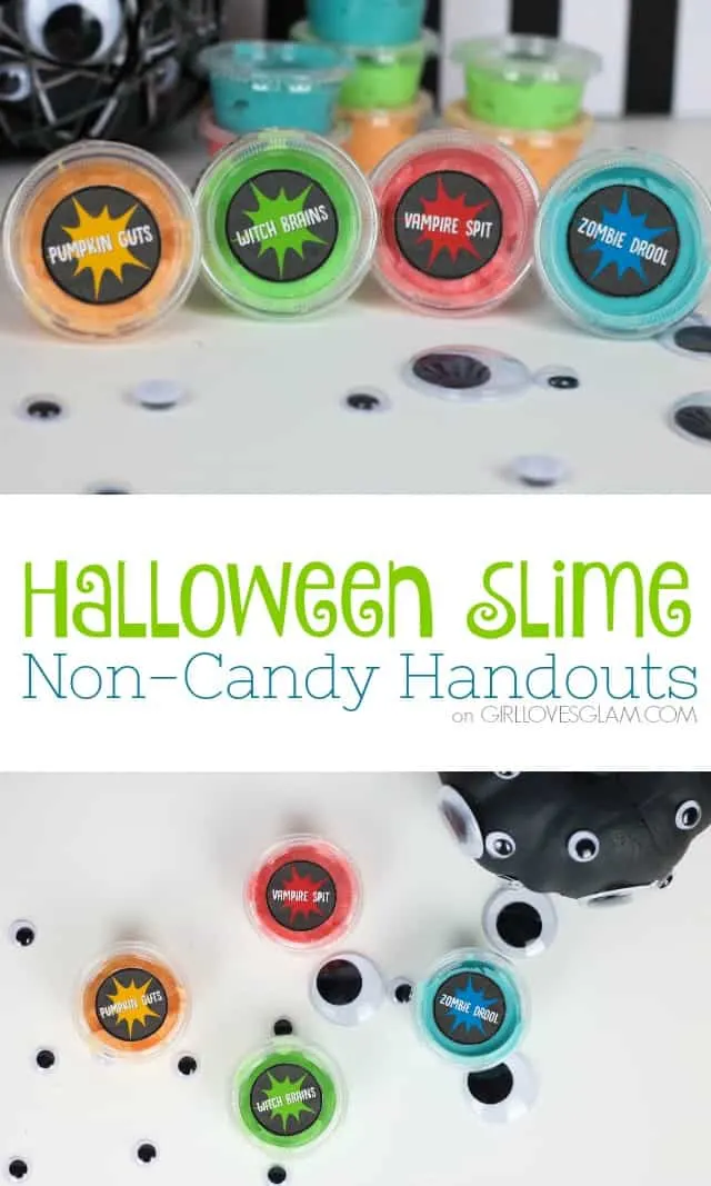 Halloween Slime Non-Candy Handouts for Trick or Treat or Class Party on www.girllovesglam.com