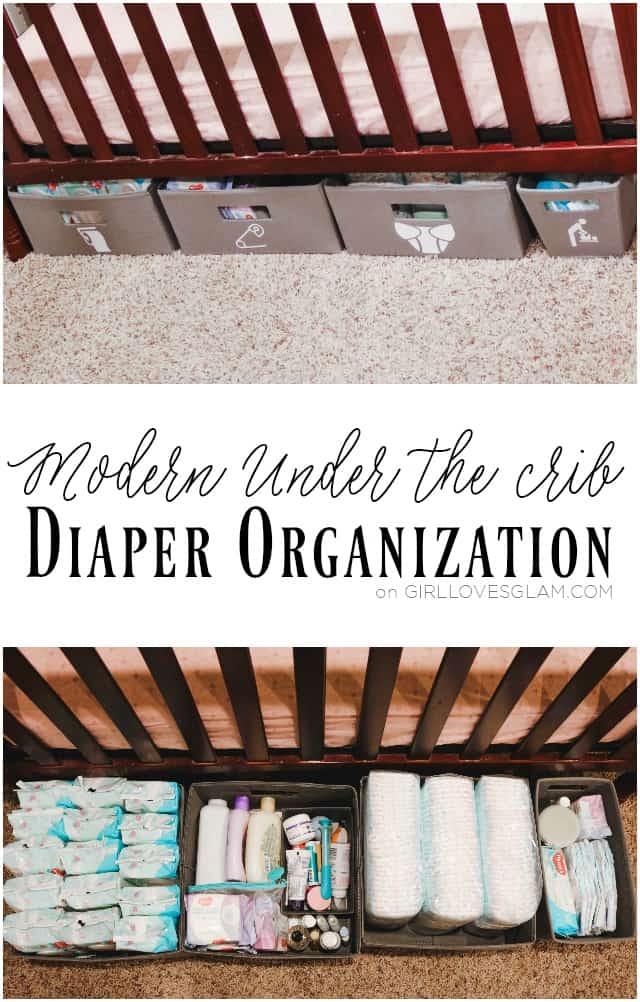 Modern Under the Crib Diaper Organization on www.girllovesglam.com