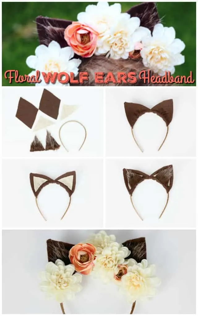 Floral Wolf Ears Headband Tutorial on www.girllovesglam.com