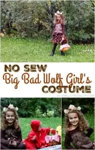 No Sew Big Bad Wolf Girl Costume on www.girllovesglam.com