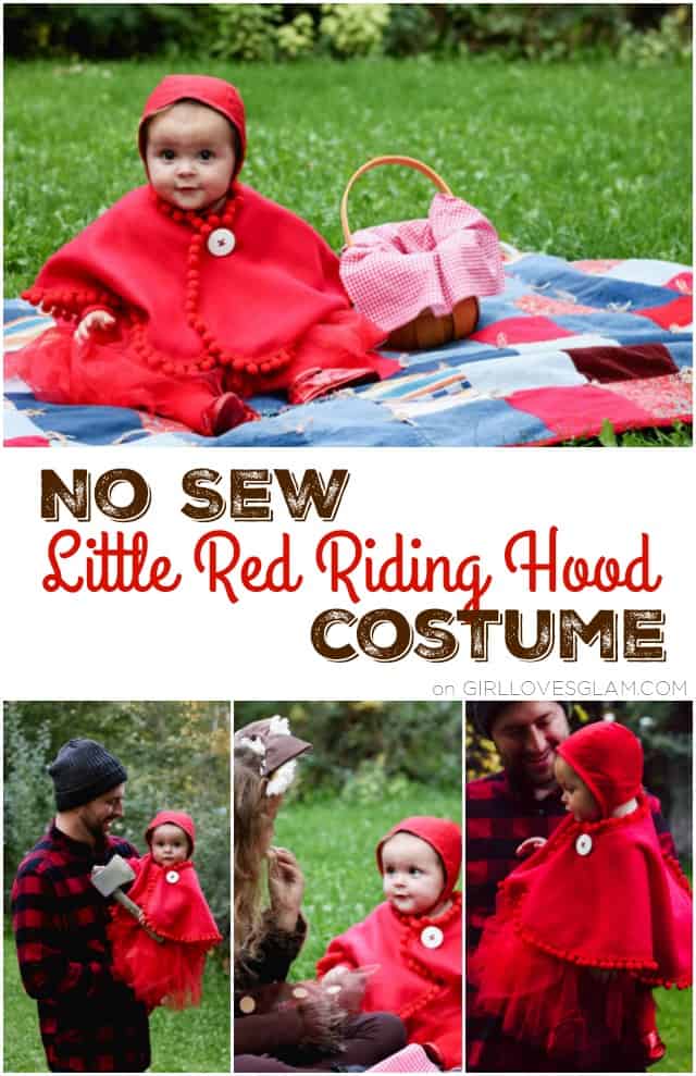 No Sew Little Red Riding Hood Costume for Baby on www.girllovesglam.com