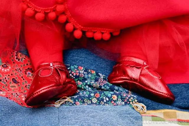 Red Freshly Picked Mary Jane Moccasins 
