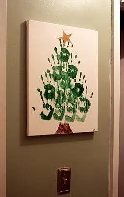 Christmas Tree Handprint Kid Craft