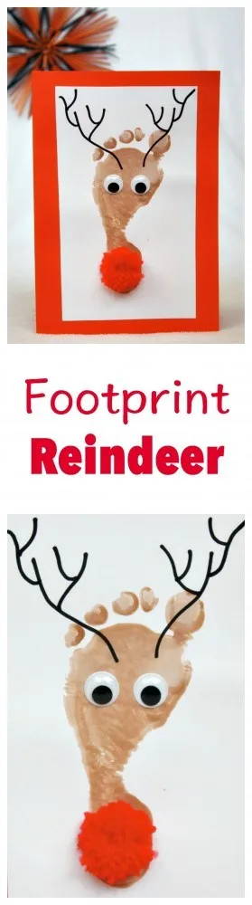 Footprint Reindeer Kid Craft