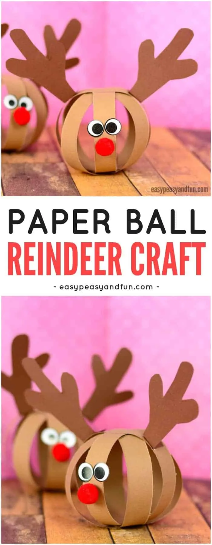 Paper Ball Reindeer Kid Craft