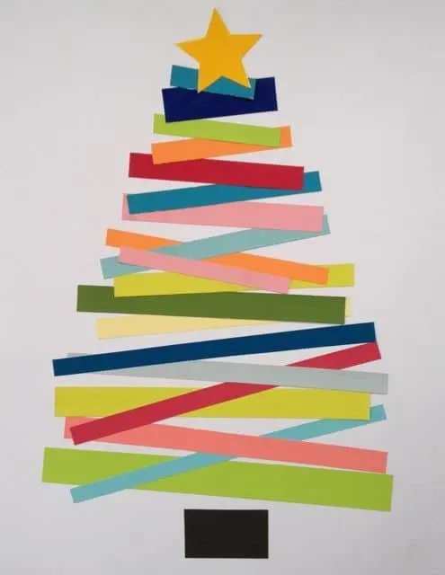 Paper Scrap Christmas Tree Kid Craft