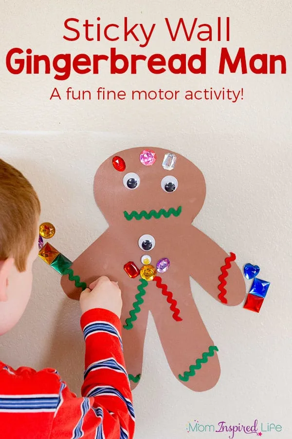 Sticky Wall Gingerbread Man Kid Activity