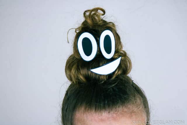 Poop Emoji Hairstyle for Crazy Hair Day - Girl Loves Glam