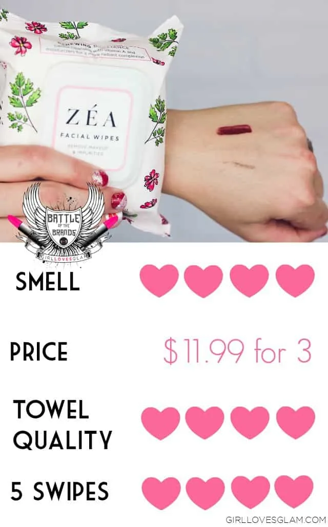 ZEA Facial Wipes Review on www.girllovesglam.com