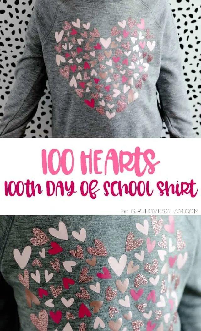 100 Day of School Shirt with 100 Hearts