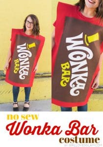 No Sew Wonka Bar Costume