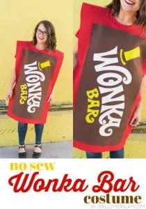 No Sew Wonka Bar Costume