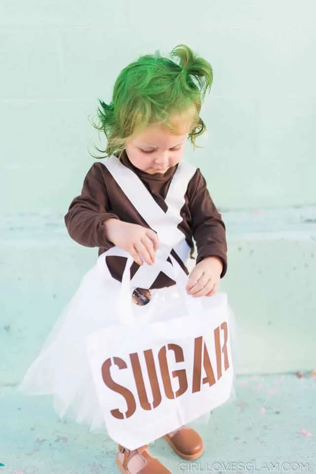 Oompa Loompa Costume with Bag of Sugar