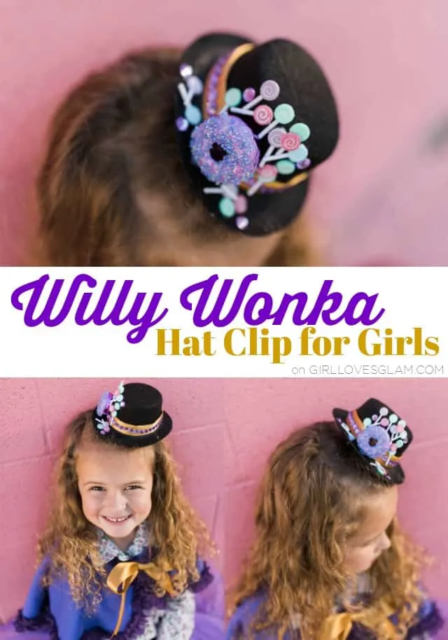 Willy Wonka Hat Clip for Girls