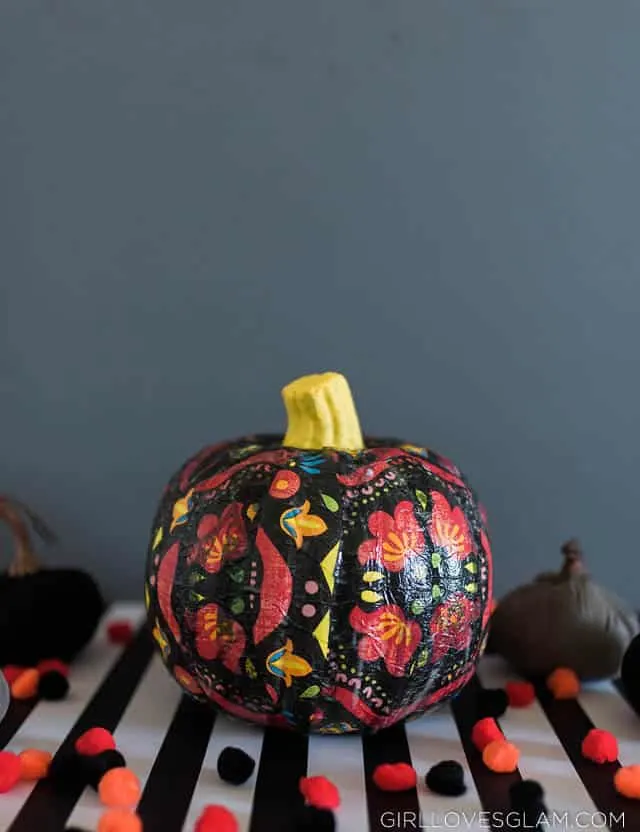 Floral Day of the Dead Pumpkin