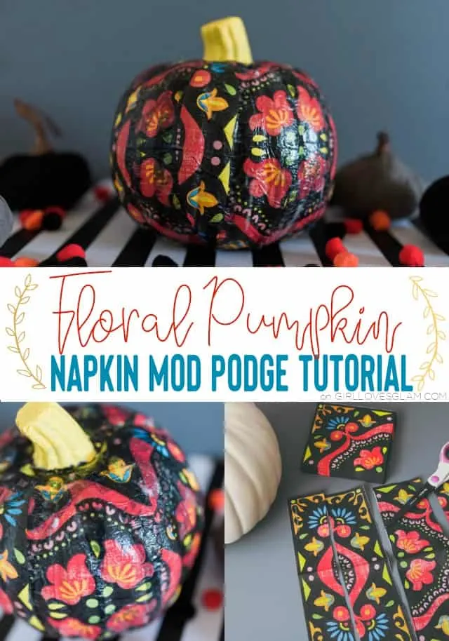 Floral Pumpkin Mod Podge Craft
