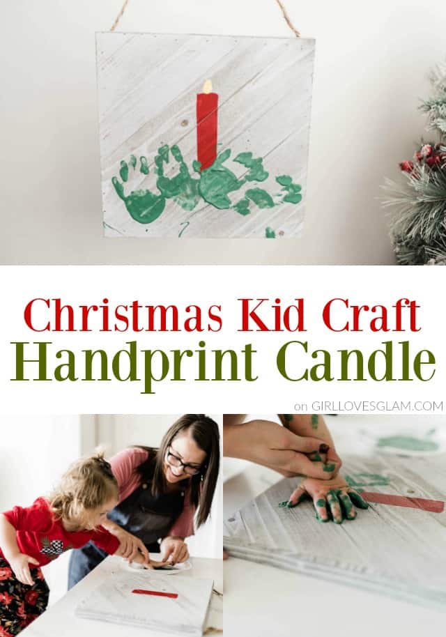 Christmas Kid Craft Handprint Candle on www.girllovesglam.com