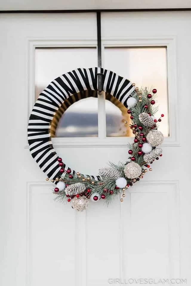 Striped Modern Christmas Wreath