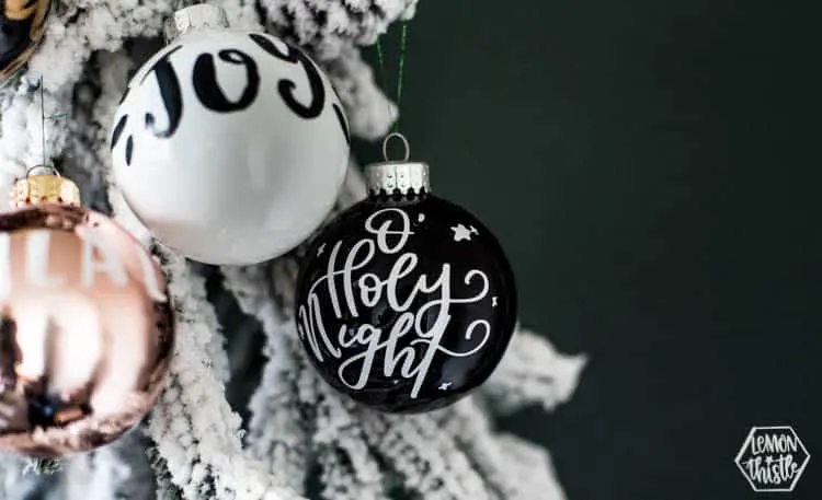 Handlettered Modern Christmas Ornaments