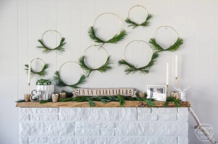 Modern Christmas Hoop Wreath