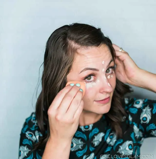 Blending Concealer with Makeup Blender Sponge