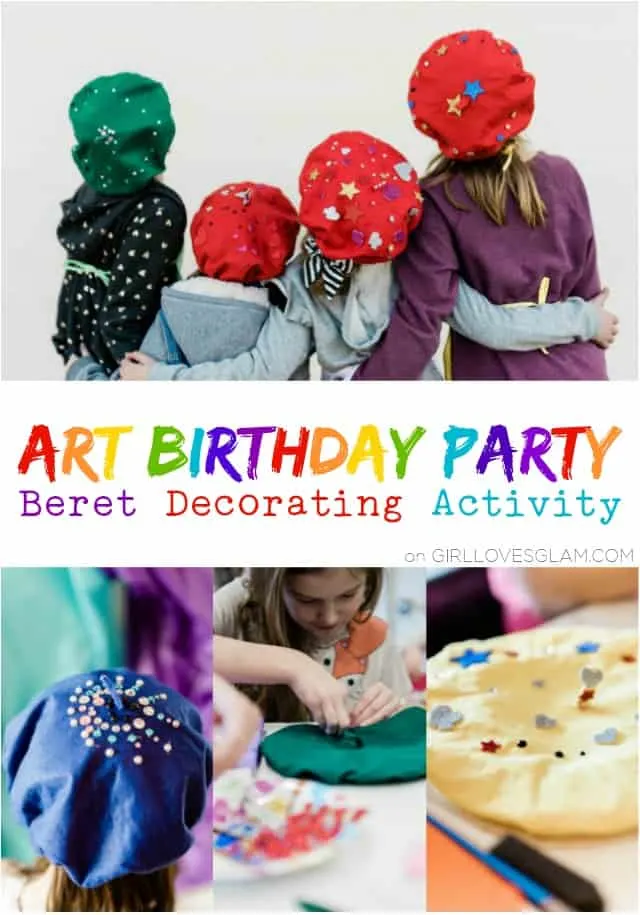 Art Birthday Party Beret Decorating Activity