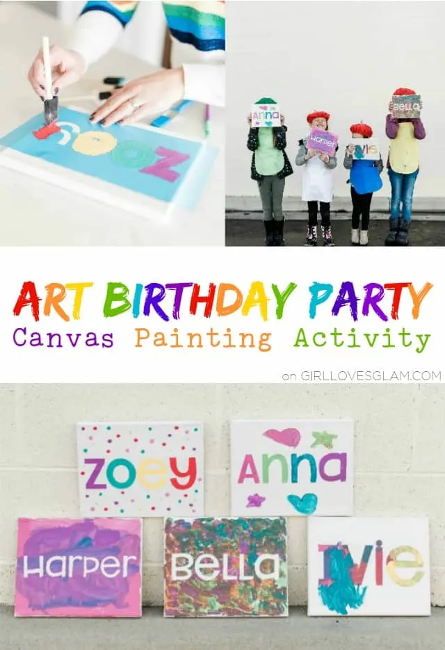 Art Birthday Party Canvas Painting Activity
