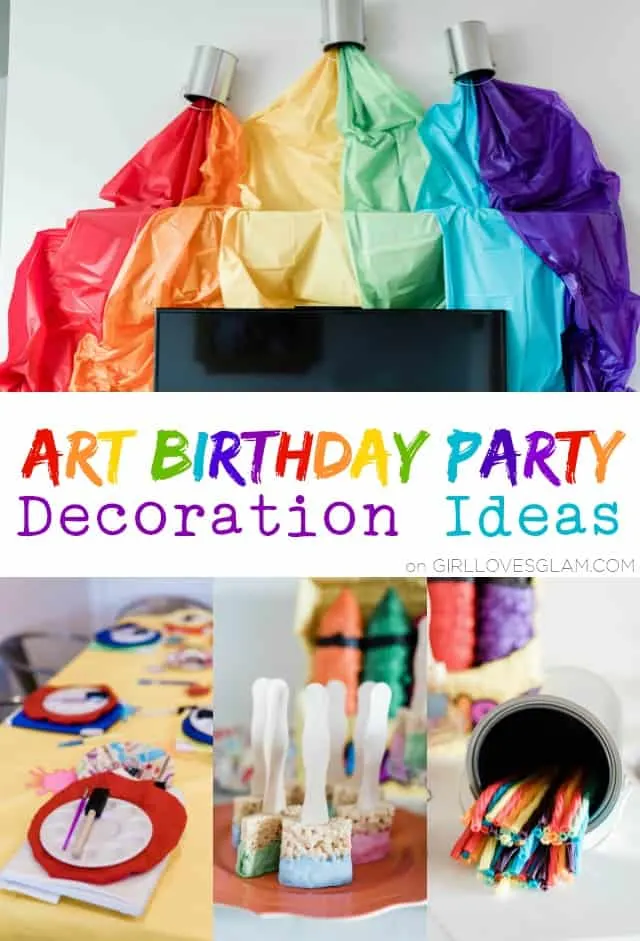 Art Birthday Party Decorations - Girl Loves Glam