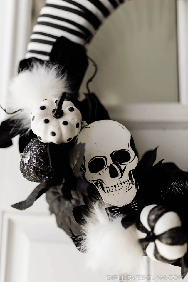 Black and White Halloween Wreath