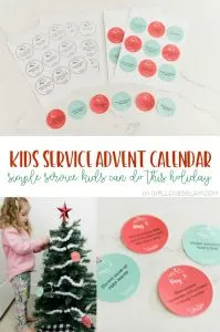 Kids Service Advent Calendar Printable