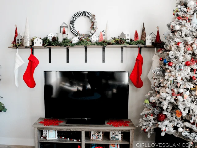 Christmas Mantel Without a Fireplace