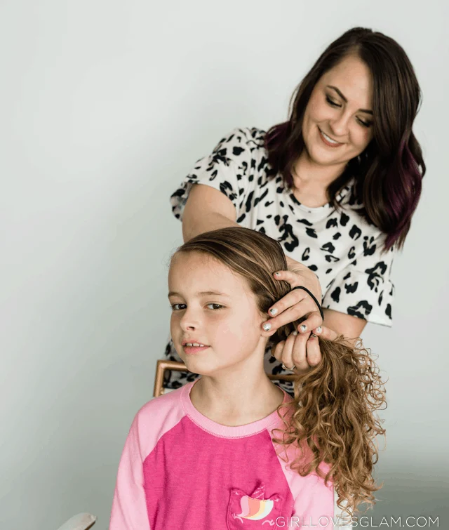 Doing a ponytail on curly hair