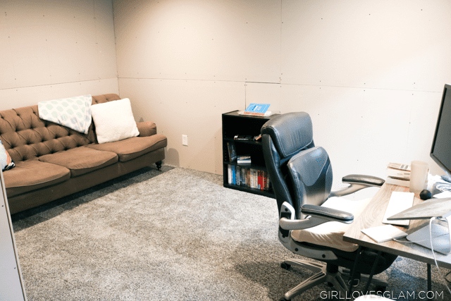 Making our Basement Home-Office Cozier with Carpet Tiles