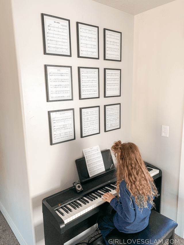 Sheet Music Art Above the Piano